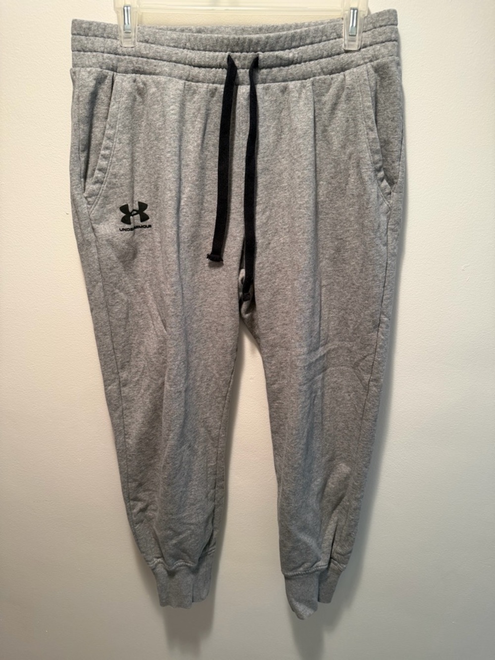 Under Armour Gray Women's Jogger Track Pants with Black Drawstring